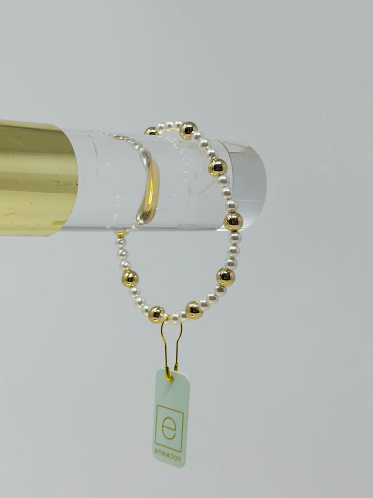 Sincerity pattern 4mm bead bracelet - 6mm Gold