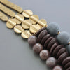 Triple Stand Stone & African Glass Necklace