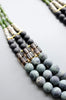 Jasper and Glass Triple Stand Necklace