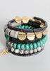 Black and Turquoise Wrap Bracelet