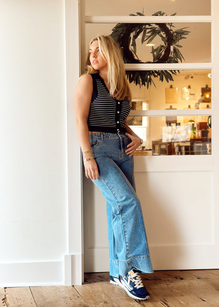 Striped Collared Top