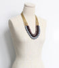 Triple Stand Stone & African Glass Necklace