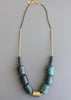 Geometric Green and Black Barrel Necklace