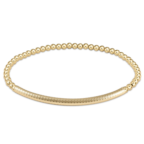 Bliss Bar Textured 3mm bead bracelet - gold