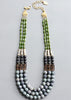 Jasper and Glass Triple Stand Necklace