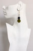 Lava Rock and Wood Earrings