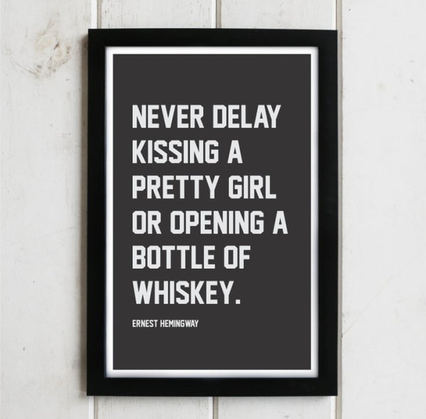 WHISKEY WISDOM-HEMINGWAY PRINT