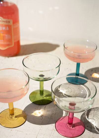 Coupe Glass with Colored Stem