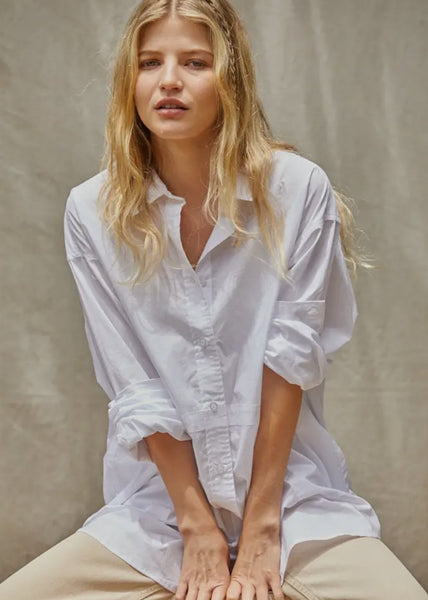 Woven Cotton Button Down