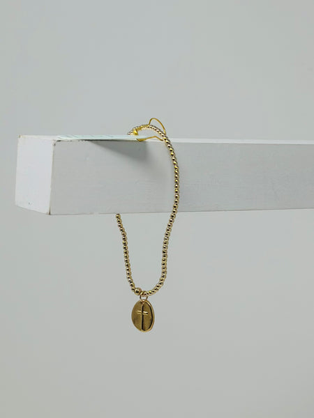 Classic Gold 2mm Bead Bracelet - Inspire Small Gold Charm