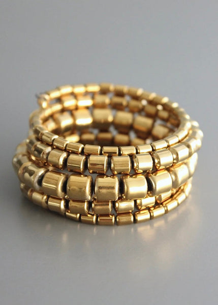 Gold Plated Hematite Wrap Bracelet