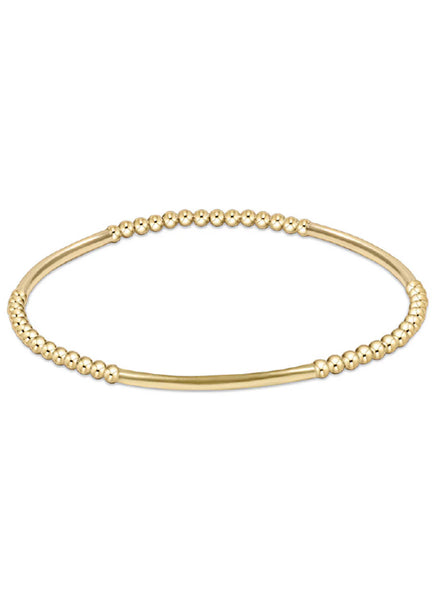 Bliss Bar Gold Pattern 2.5mm Bead Bracelet- Gold