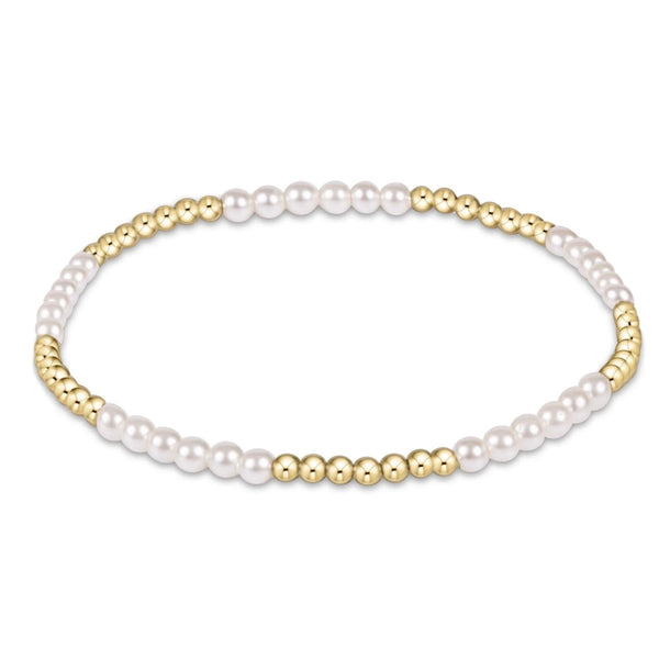 Classic Blissful Pattern 2.5mm bead bracelet - 3mm pearl