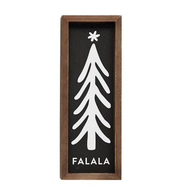 Wood Sign Fa La La Tree Tip Top Design