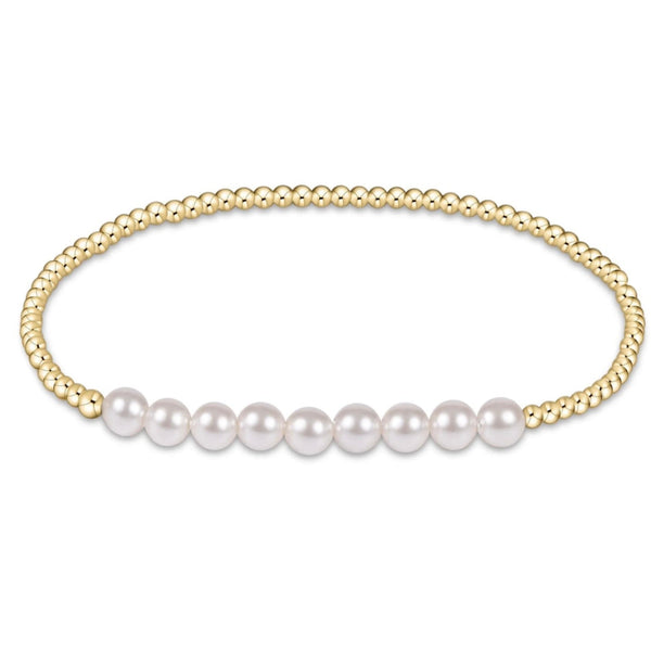 Classic Gold Beaded Bliss 2.5mm bead bracelet- 5mm pearl