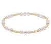 Classic Joy Pattern 4mm bead bracelet - pearl