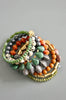 Green, Caramel, Jasper, and Gray Wrap Bracelet