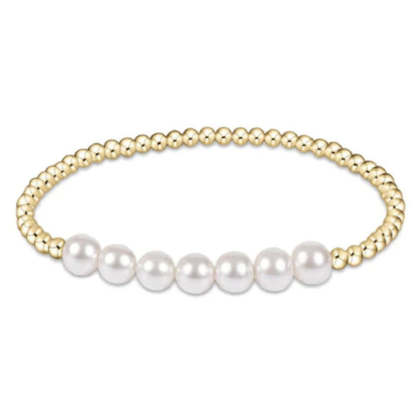 Classic Gold Beaded Bliss 3mm bead bracelet- 6mm pearl