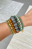 Green, Caramel, Jasper, and Gray Wrap Bracelet