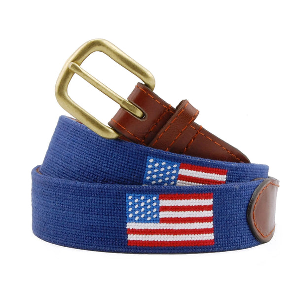 Flag Navy Needlepoint Belt