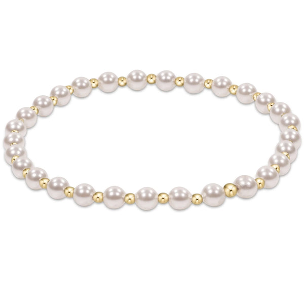 Classic Grateful Pattern 4mm bead bracelet - pearl