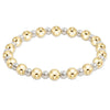 Pearl Grateful Pattern 4mm bead bracelet - 6mm Gold
