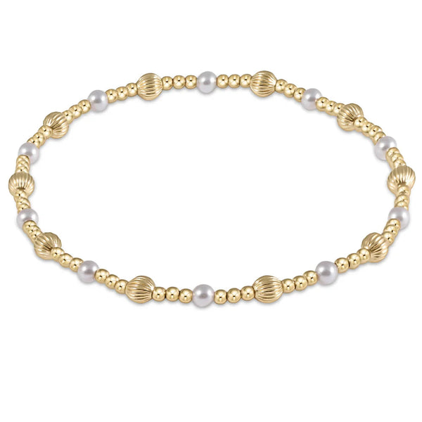 Dignity sincerity pattern 4mm bead bracelet - pearl