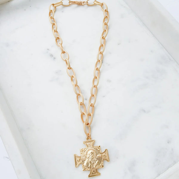 St Ben 20” Etched Chain Necklace