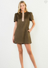 Colorblock Suede Dress