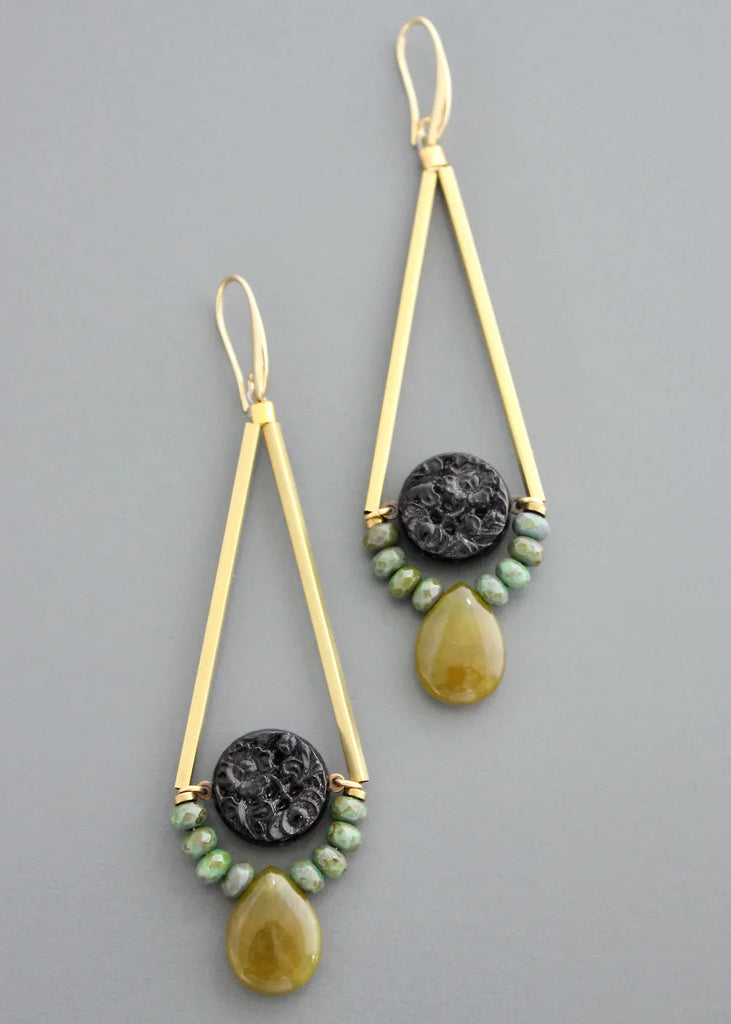 Vintage Jet Glass Earrings