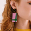 Pink Tartan Cabana Earrings
