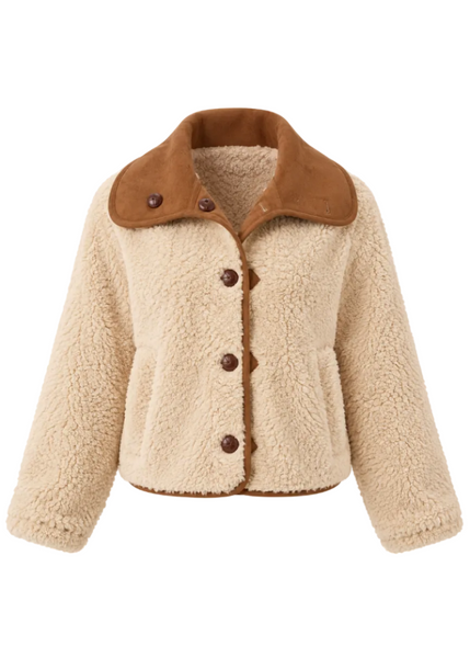 Harbor Reversible Curly Faux Lamb and Suede Jacket