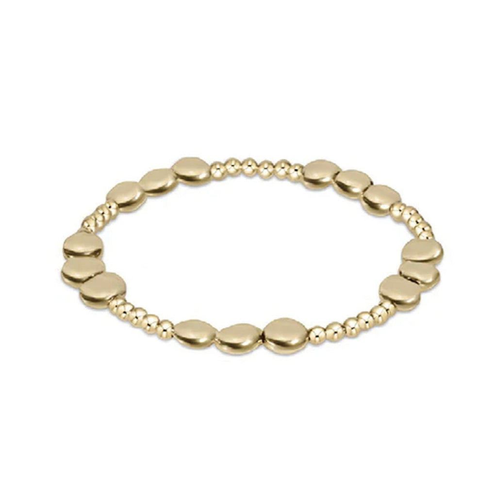 Honesty Joy Pattern 6mm Bead Bracelet - Gold
