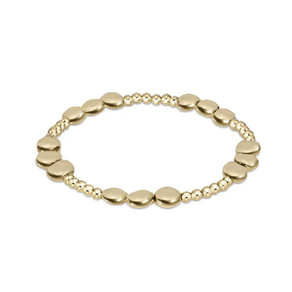 Honesty Joy Pattern 6mm Bead Bracelet - Gold