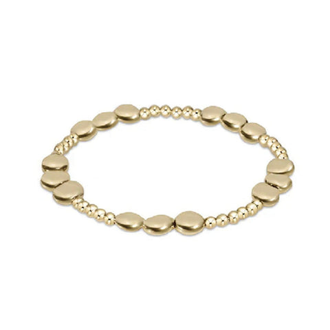 Honesty Joy Pattern 6mm Bead Bracelet - Gold