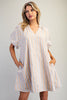V-Neck Puff Sleeve Dress
