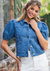 Puff Sleeve Denim Jacket