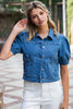 Puff Sleeve Denim Jacket