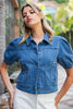 Puff Sleeve Denim Jacket