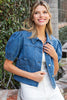 Puff Sleeve Denim Jacket