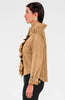 Gretchen Scott LLC - Ruffle Rumble Blouse - Ultra Suede - Brown / L
