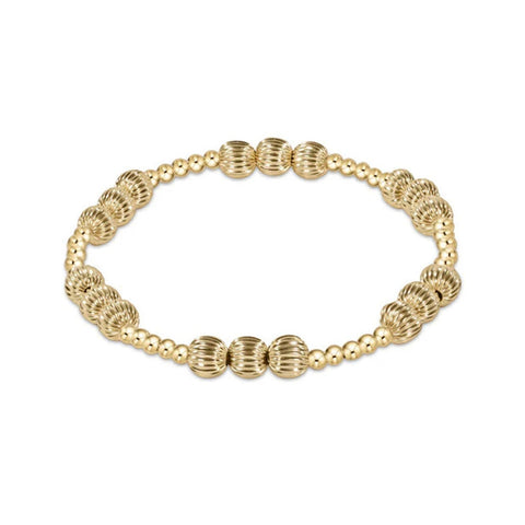 Dignity Joy Pattern 6mm Bead Bracelet - Gold