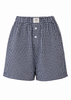 By Together - L9496 | Woven Polyester Gingham Print Gingham Shorts - Navy White