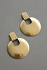 Geometric Round Brass Post Earrings