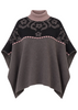 Jacquard Floral Knit Poncho