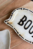 Ceramic Boo and Ghost Serving Platters