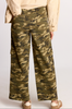 Camo Print Wide Leg Denim Pants