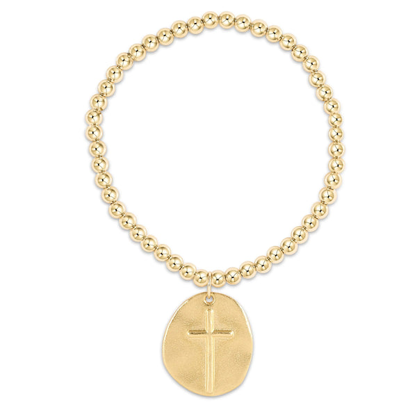 Classic gold 4mm bead bracelet - inspire gold charm
