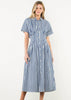 Navy Oxford Stripe Maxi Dress