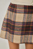 Multi Plaid Wool Blend Mini Skirt